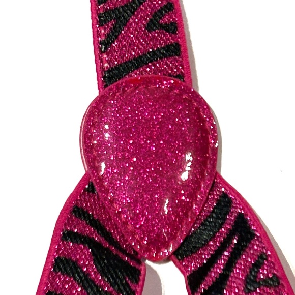 Claire’s Sparkly Hot Pink Zebra Suspenders Pant Holder Stretchy Adjust Glitter - Picture 8 of 13